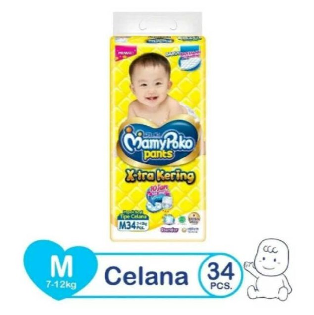 MamyPoko Pants X-tra Kering Ukuran M (isi 34pcs)